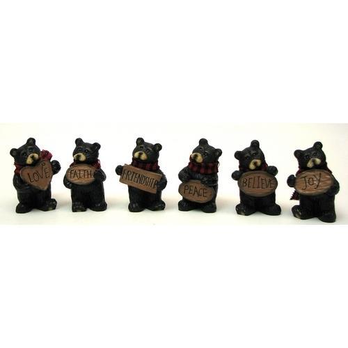 Mini Bear withSign Set of 6