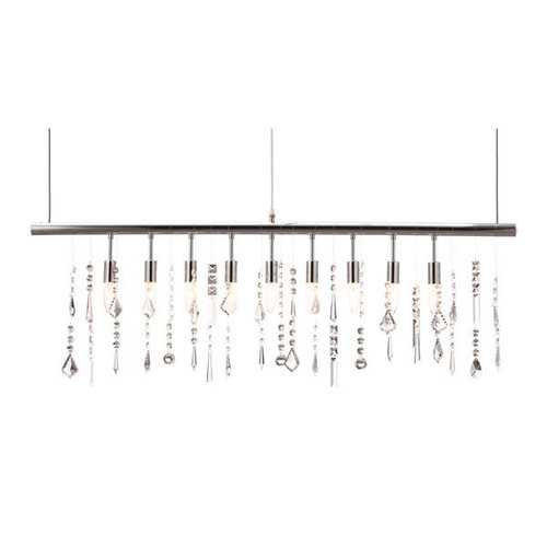 47.4" X 1" X 13.3" Crystal Chrome Ceiling Lamp