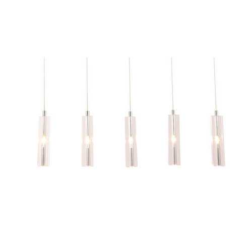 23.6" X 5.5" X 39.4" Crystal Chrome Ceiling Lamp