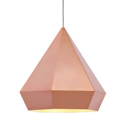 13.8" x 13.8" x 13" Rose Gold, Painted Metal, Steel, Ceiling Lamp