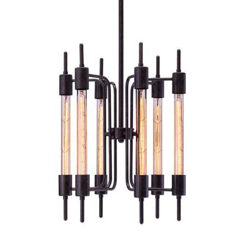 15.7" x 15.7" x 60" Rust, Glass, Metal, Ceiling Lamp