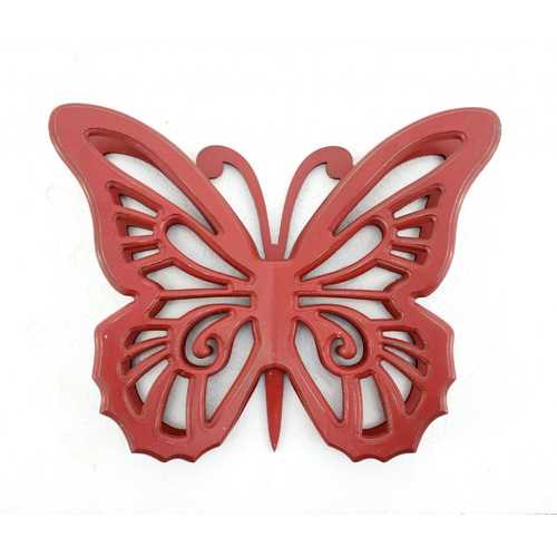 18.5" x 23" x 4" Red, Rustic Butterfly, Wooden - Wall Decor