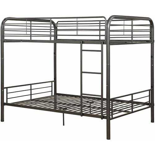 79" X 57" X 65" Gunmetal Metal Tube Full Over Full Bunk Bed