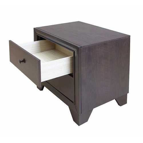22" X 16" X 22" Espresso Rubber Wood Nightstand