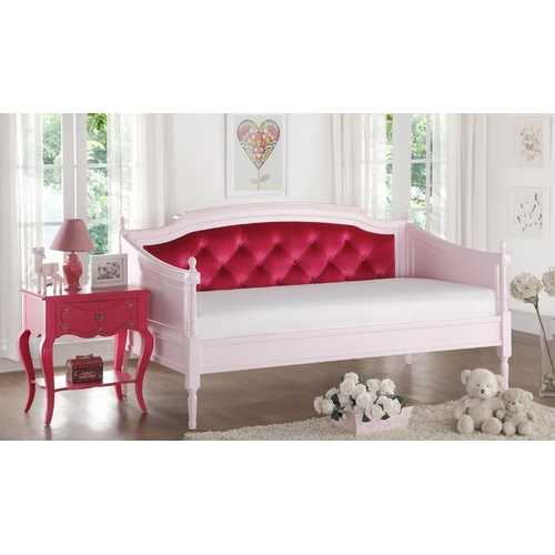 81" X 43" X 43" Magenta Velvet & Pink Daybed