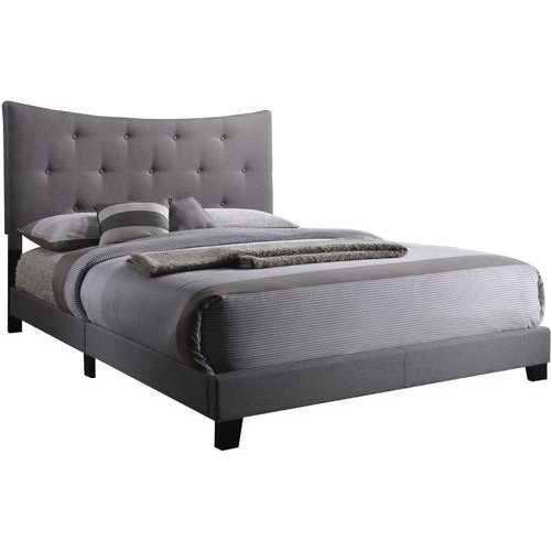Gray Queen Size Tufted Upholstered Bed