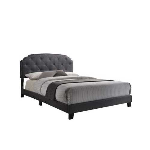 Gray Queen Size Tufted Upholstered Bed