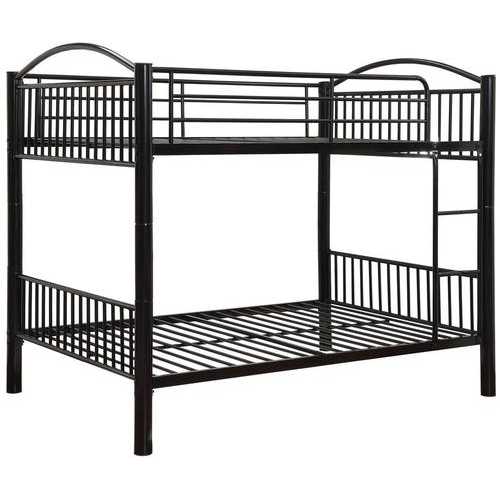 78" X 56" X 67" Black Metal Full Over Full Bunk Bed