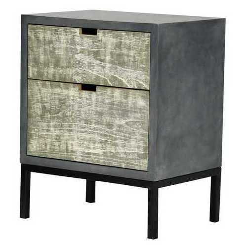 22" X 14" X 27" Gray W  Distressed Gray MDF  Wood  Iron Accent Cabinet with Drawers