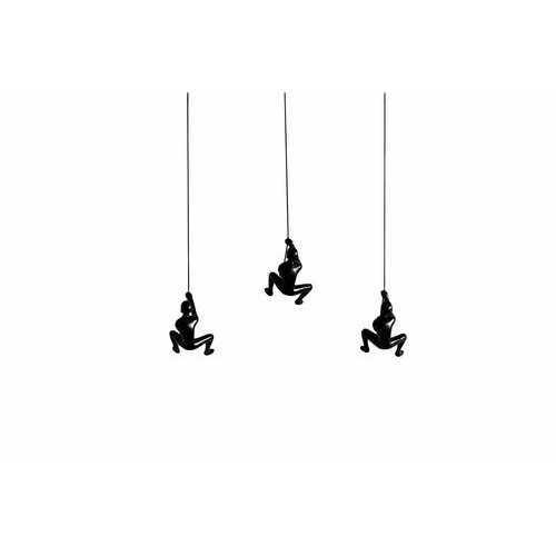 3.5" x 3.5" x 5.5" Black Climbing Man - Wall Dcor 3-Pack