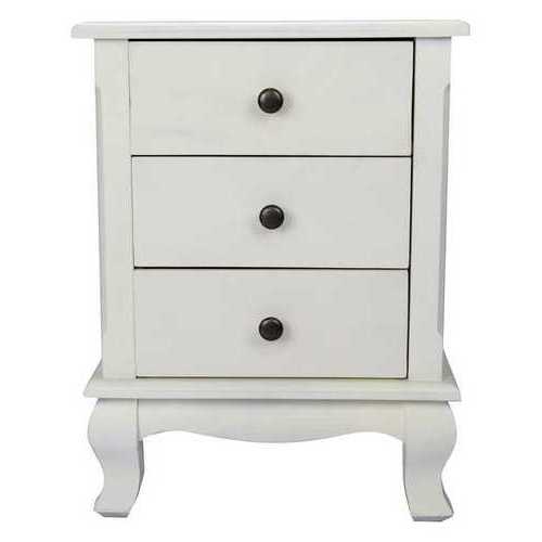 18" X 14" X 24" White Wood  Pine  Nightstand with  Drawers