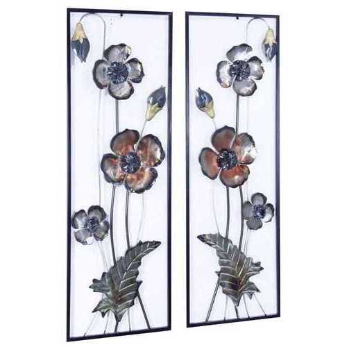 Metallic Multi-Color Abstract Primose Vertical Wall Art Set