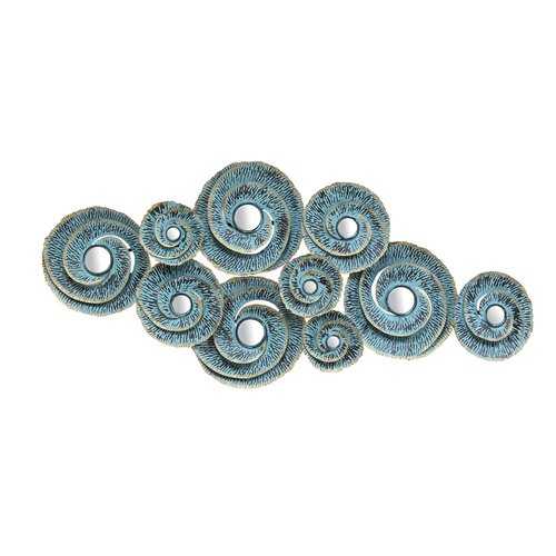 Distressed Blue Waves Metal Wall Decor
