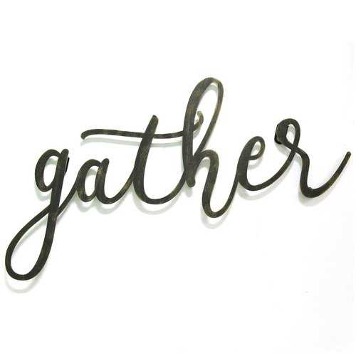 Black "Gather" Metal Script Wall Decor