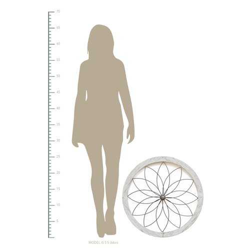 Distressed Chic Flower Metal and Wood Wall Decor