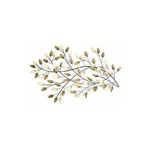 Brushed Gold Flowing Leaves Metal Wall Decor