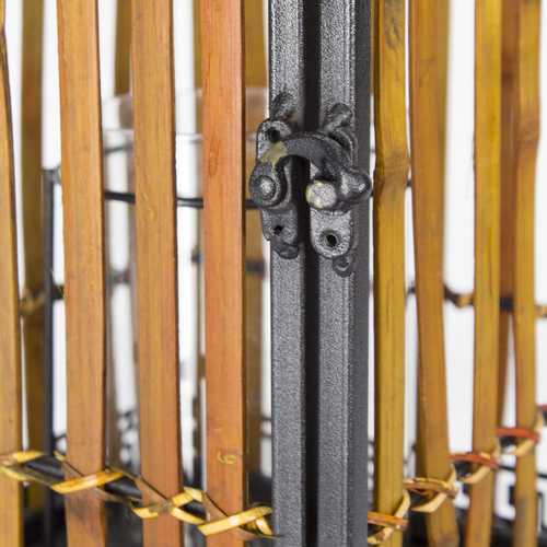 Burnished Bronze Metal and Bamboo Lantern