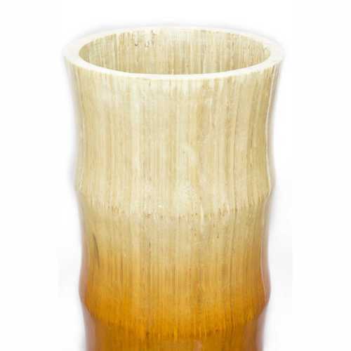 7" X 7" X 24" Copper  Red and Gold Bamboo Bamboo Chute Vase