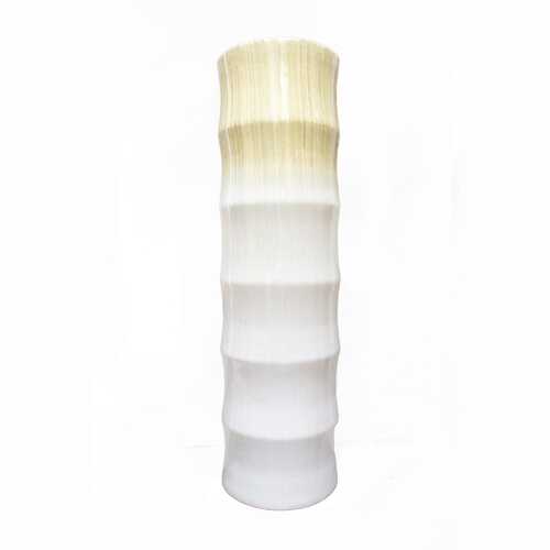 7" X 7" X 24" Gray Bamboo Bamboo Chute Vase