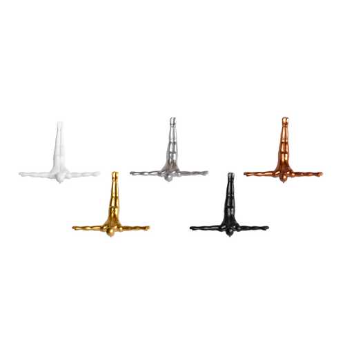 6.5" x 2.5" x 6.5" Gold Diver - Wall Art