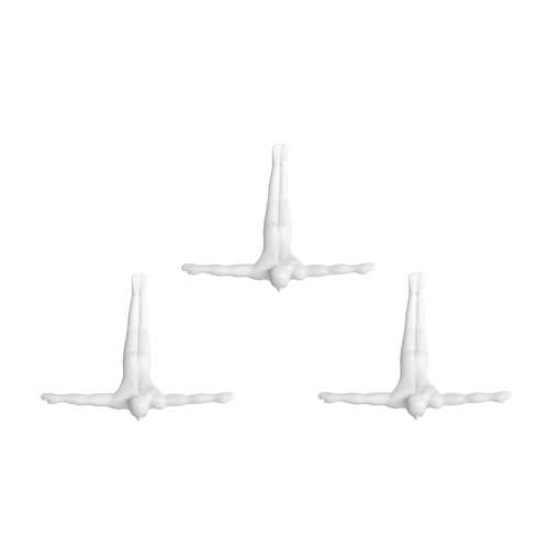 6.5" x 2.5" x 6.5" Wall Diver - White 3-Pack