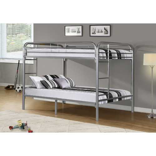 Full Full Size Silver Metal Bunk Bed