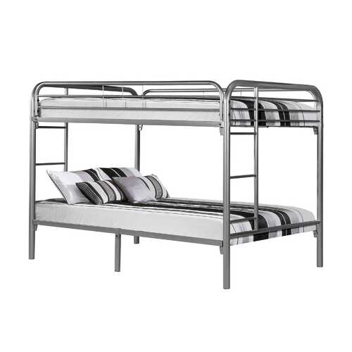 Full Full Size Silver Metal Bunk Bed