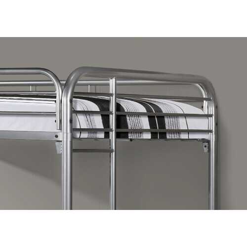 Full Full Size Silver Metal Bunk Bed