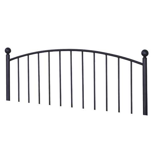 1.5" x 60" x 49.75" Coffee Metal  QueenFull Size Bed Headboard