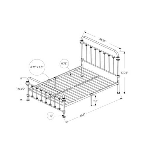 Full Size Black Metal Bed Frame Only
