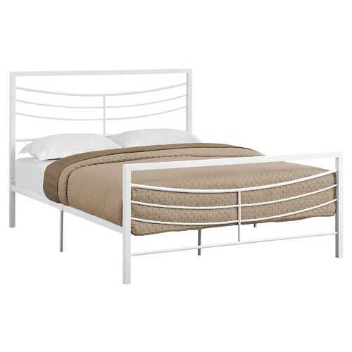83.25" x 62.75" x 47.75" White Metal  Queen Size Bed