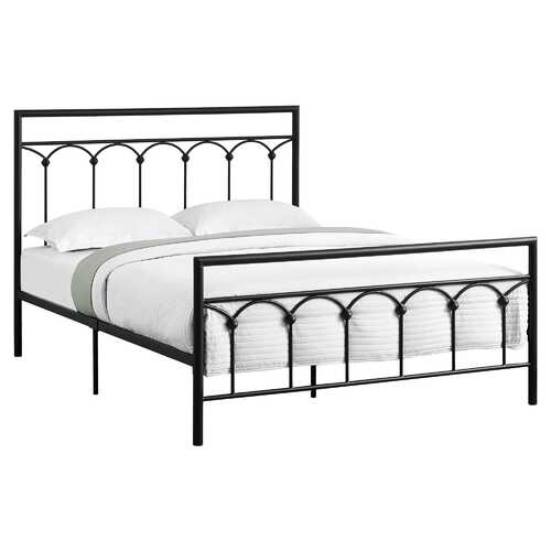 83.25" x 62.25" x 47.75" Black Metal Queen Size Bed