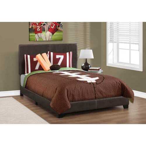 Full Size Rich Dark Brown Leather Look Bed