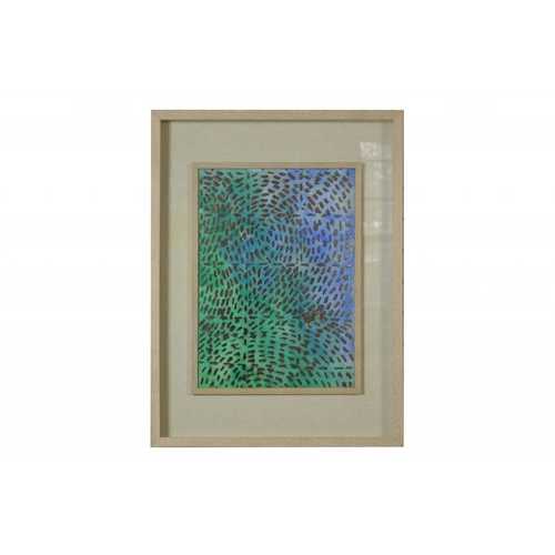Wild Green and Blue Light Wood Shadowbox Wall Art