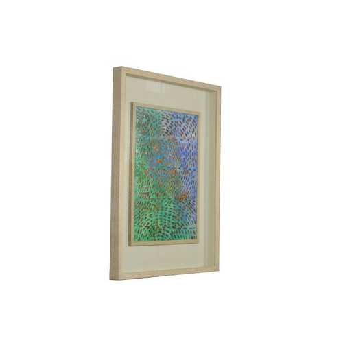 Wild Green and Blue Light Wood Shadowbox Wall Art