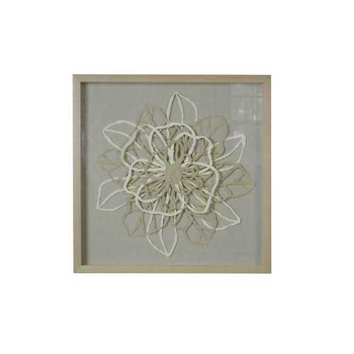 15" x 2" x 28" Natural Brown, Wood, Paper And Glass - Shadow Box