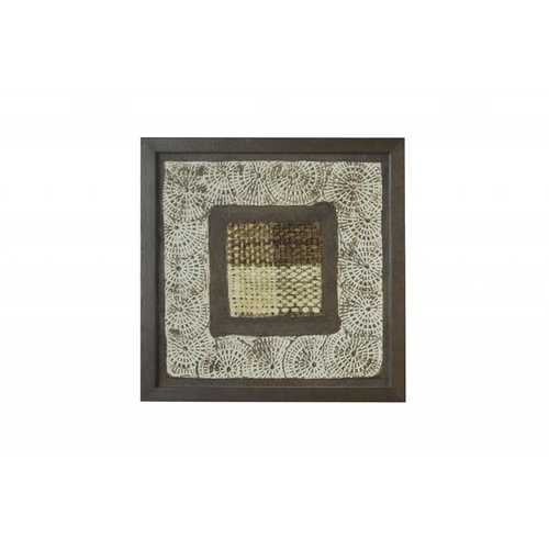 5" x 16" Brown, Wood Paper And Glass Shadow Box