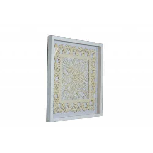White and Natural Cut Paper Shadow Box Wall Art