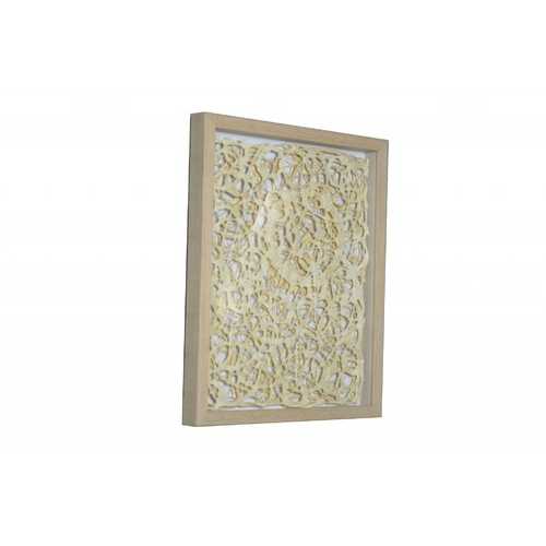 Natural Light Wood and Paper Abstract Design Shadow Box