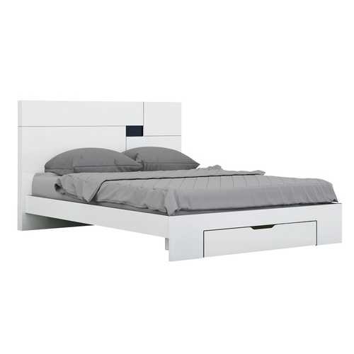79'' X 80''  X 43'' Modern Eastern King White High Gloss Bed