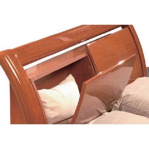 90'' X 95''  X 41'' Modern California King Cherry High Gloss Bed