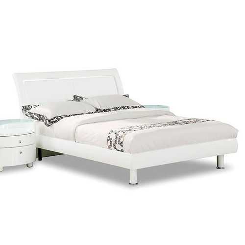 67'' X 91''  X 41'' Modern Queen White High Gloss Bed