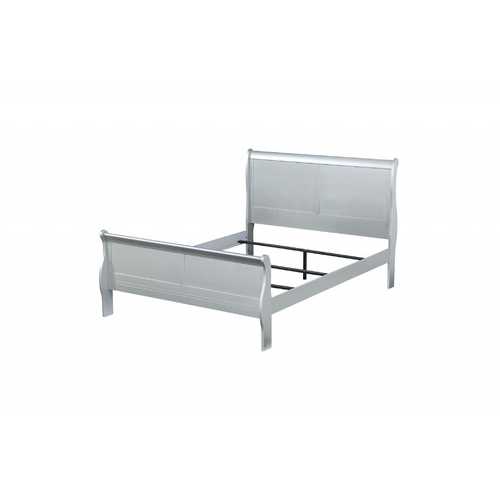 62" X 90" X 47" Platinum Wood Queen Bed