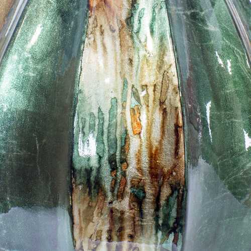 Kya Turquoise Copper Brown Foil and Lacquer Teardrop Vase