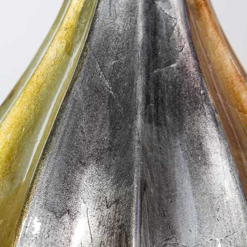 Kya Copper Gold Pewter Foil and Lacquer Ceramic Teardrop Vase
