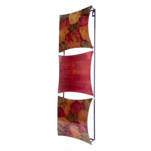 8" X 2.75" X 24.5" Copper Red and Gold Metal Vertical Panel Wall Decor
