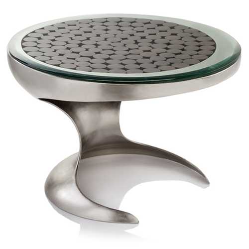 24" x 24" x 16" Brown and Silver Branch Junior Coffee Table