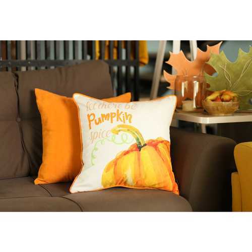 18"x 18" Thankful Pumpkin Love Printed Decorative Throw Pillow Cover