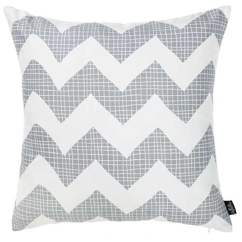 18"x 18" Tropical Gray Chevron Printed Decorative Throw Pillow Cover