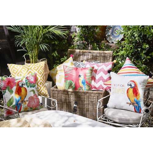 18"x 18" Tropical Parrot Island Decorative Throw Pillow Cover